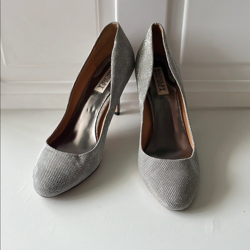 Silver Badgley Mischka Stilettos